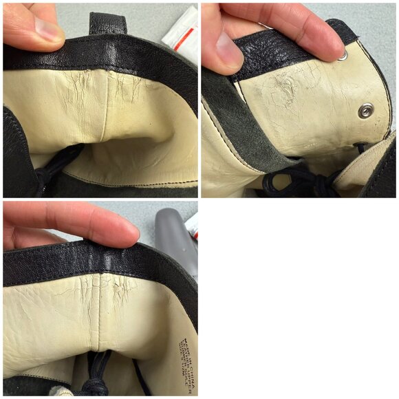 Michael Kors Boots Womens 9.5 Shoes Black Woodley Wedge Combat Moto Biker Calf - Picture 13 of 14